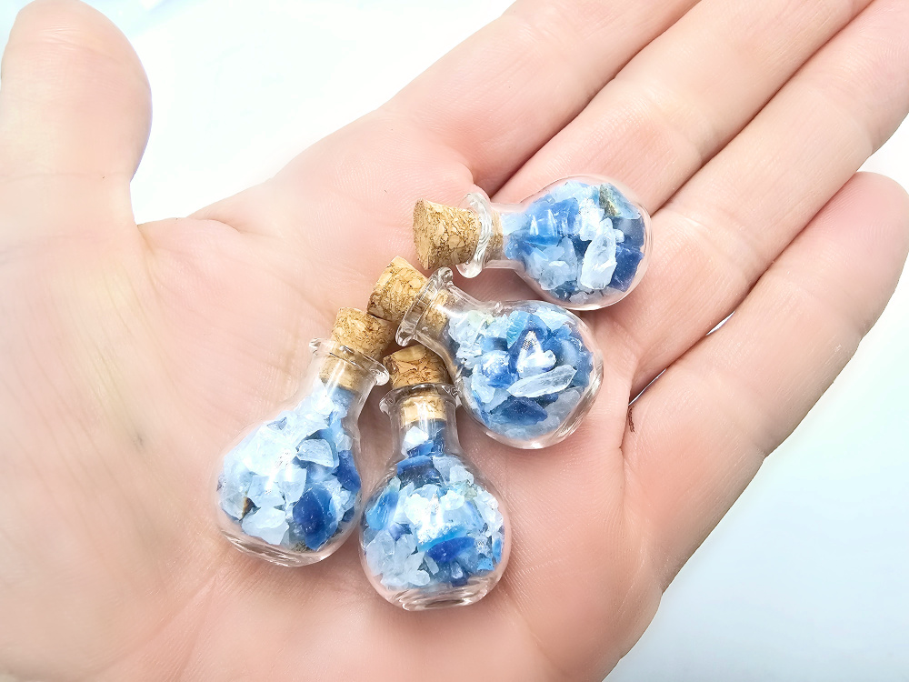 Mini Bottle Of Blue Agate Chips Mini Bottle Of Blue Agate Chips