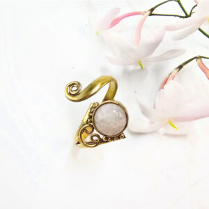 Moonstone Spiral Wrap Ring