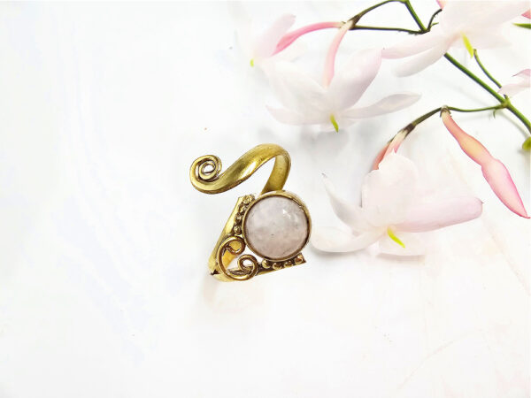 Moonstone Spiral Wrap Ring