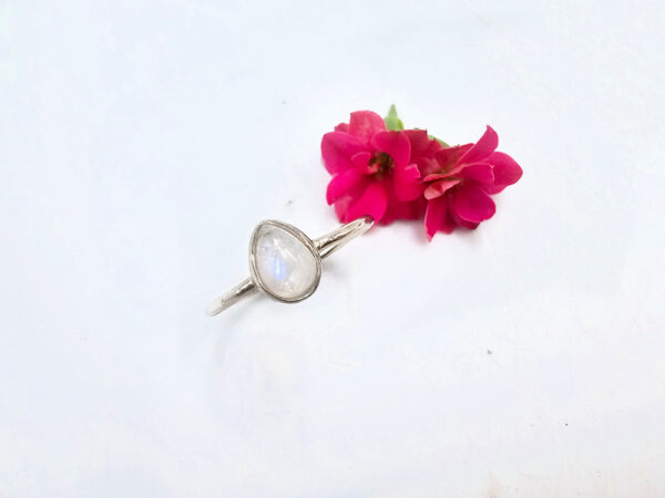 Moonstone Ring Diamond Shape (925 Silver)