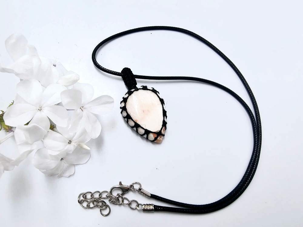 Orange Calcite Braided Necklace Orange Calcite Braided Necklace - Image 2