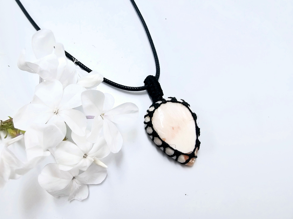 Orange Calcite Braided Necklace Orange Calcite Braided Necklace