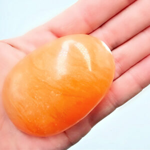 Orange Twist Calcite Palm Stone