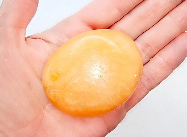 Orange Twist Calcite Palm Stone