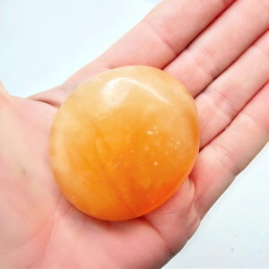 Orange Twist Calcite Palm Stone