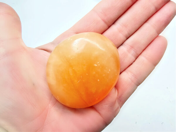 Orange Twist Calcite Palm Stone