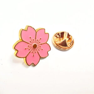 Pink Flower Pin Badge