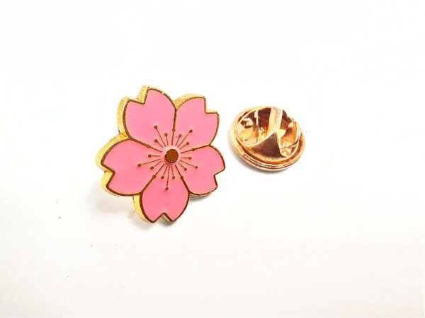 Pink Flower Pin Badge