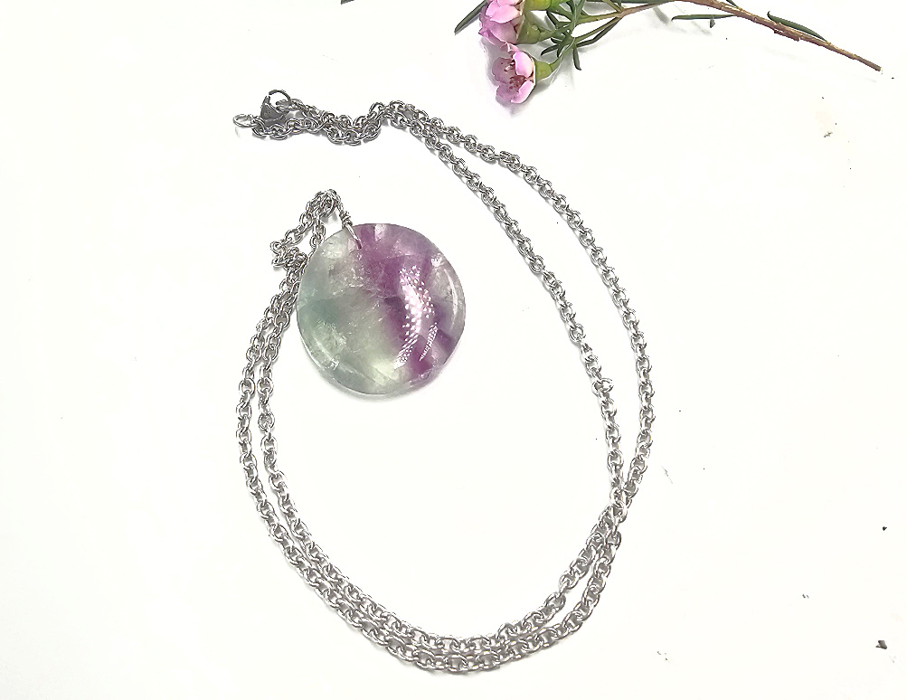 Rainbow Fluorite Necklace (A) Rainbow  Fluorite Necklace (A) - Image 2