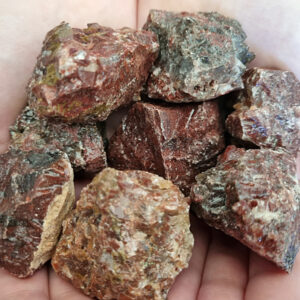 Red Calcite Rough Crystal Pieces