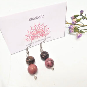 Rhodonite Beaded Dangle Earrings