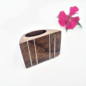 Wooden Rings With Silver Linings