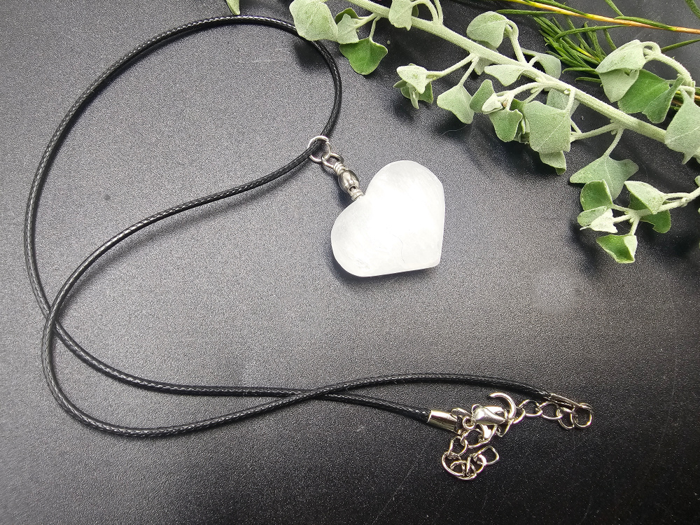 Selenite Heart Necklace Selenite Heart Necklace - Image 2