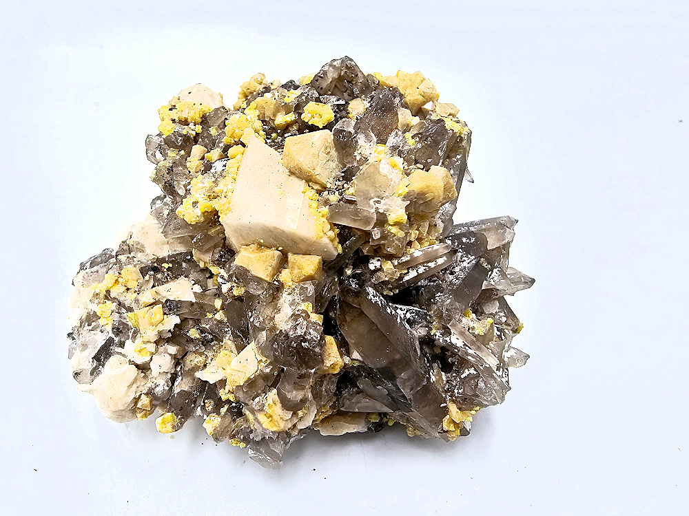 Smoky Quartz Cluster H (196g) Feldspar Smoky Quartz Cluster H (196g) Feldspar