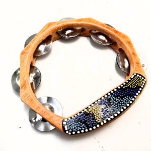 Tambourine Wooden Dot Pointed (20cm)