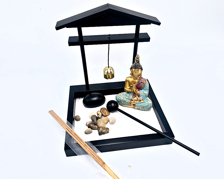 Thai Buddha Zen Garden with Bell (14cm) Thai Buddha Zen Garden with Bell (14cm)