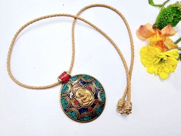 Tibetan Necklace Round Buddha - Image 2
