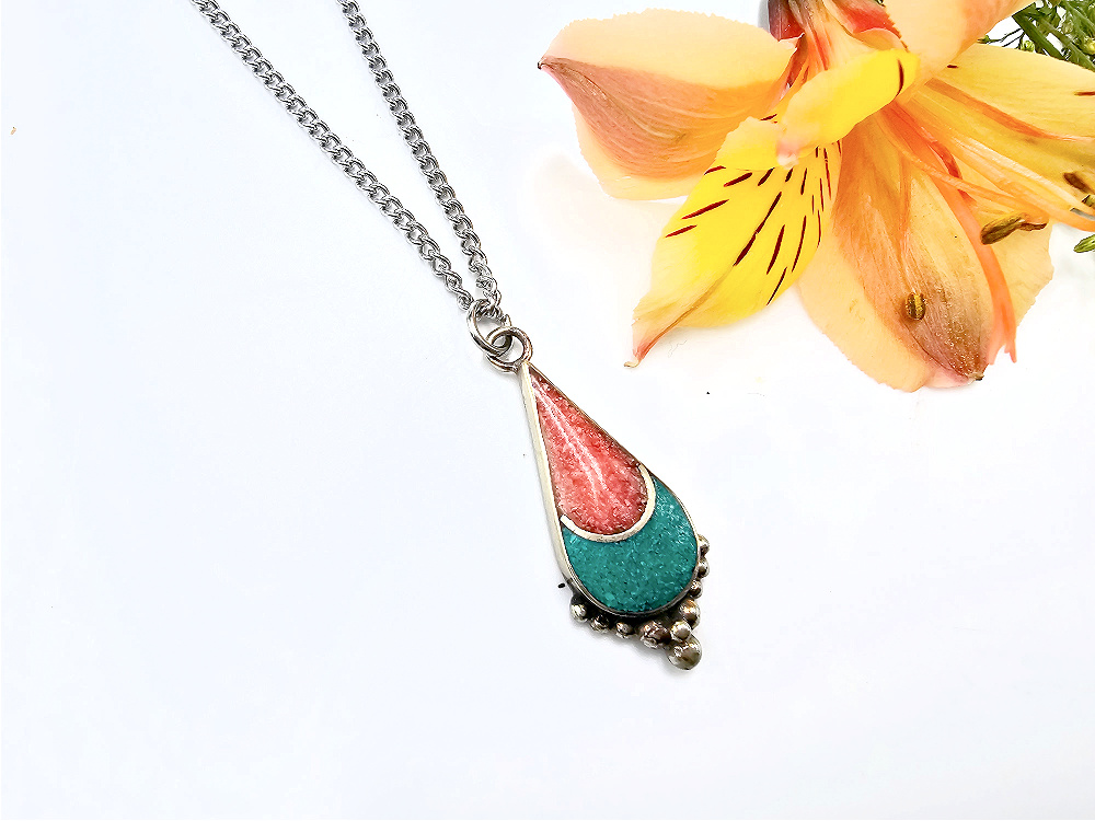 Tibetan Necklace Tear Dot Tibetan Necklace Tear Dot