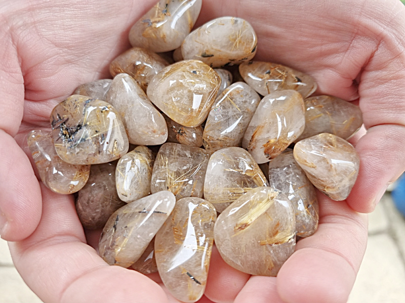 Rutilated Quartz Tumble Stones Rutilated Quartz Tumble Stones