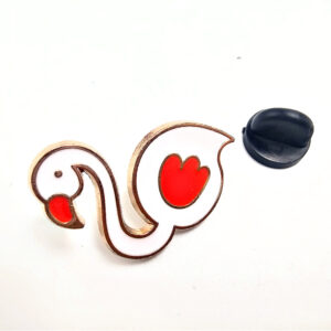 White Flamingo Pin Badge