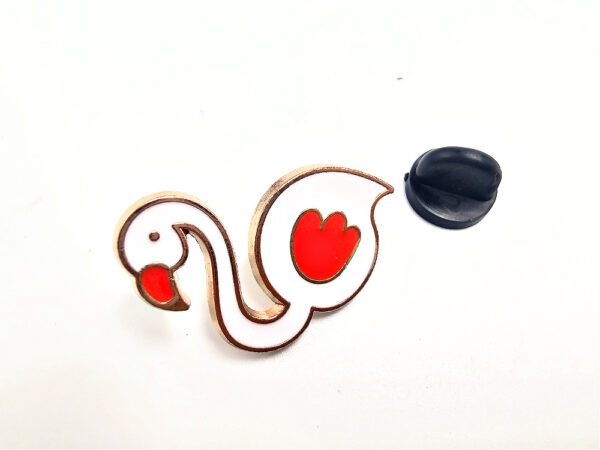 White Flamingo Pin Badge