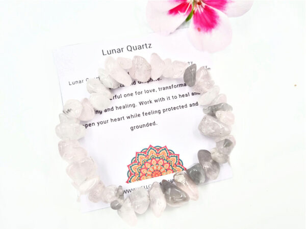 Lunar Quartz Gemstone Nugget Bangle (Chunky)