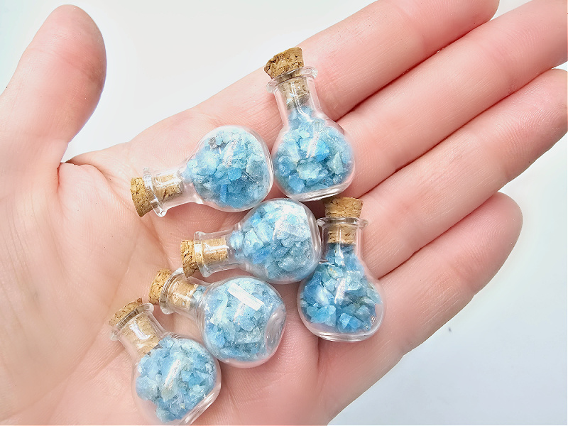 Mini Bottle Of Blue Apatite Chips Mini Bottle Of Blue Apatite Chips