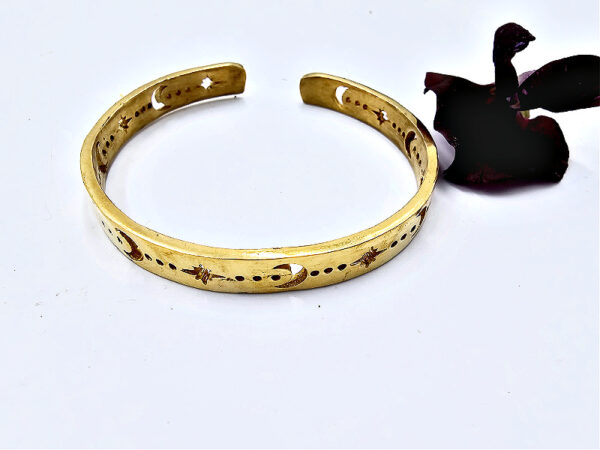 Moon & Star Bangle (Yellow Brass) - Image 2