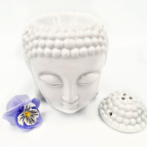 NEW *Oil Burner Ceramic Buddha (White)  (12cm)