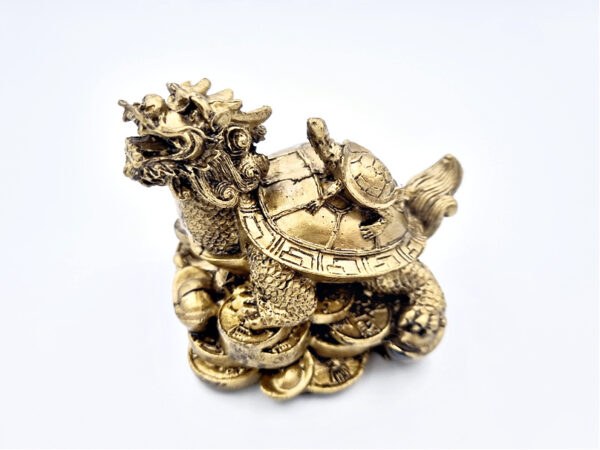 Gold Dragon Tortoise Statue 9cm (Luck)