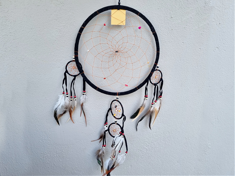 Dream Catcher Three Tier Black 32cm Dream Catcher Three Tier Black 32cm