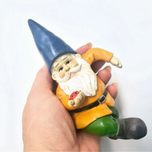 Hanging Gnome  with Lady Bug (18cm) Yellow