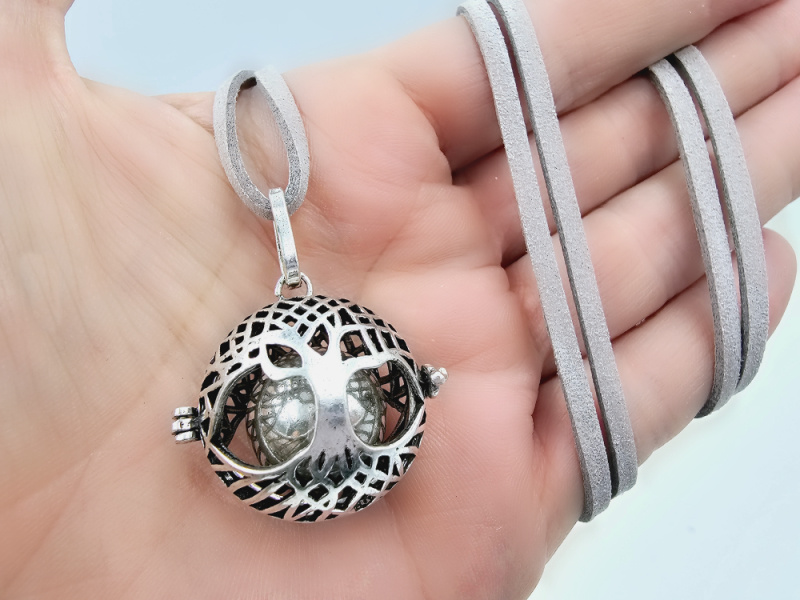 Harmony Bell Tree of Life Necklace (White Brass) Harmony Bell Tree of Life Necklace (White Brass) - Image 3