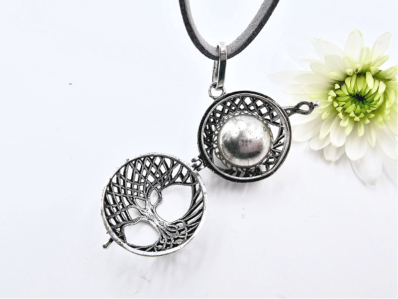Harmony Bell Tree of Life Necklace (White Brass) Harmony Bell Tree of Life Necklace (White Brass) - Image 2