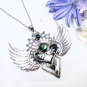 *Winged Double Rainbow Labradorite Necklace