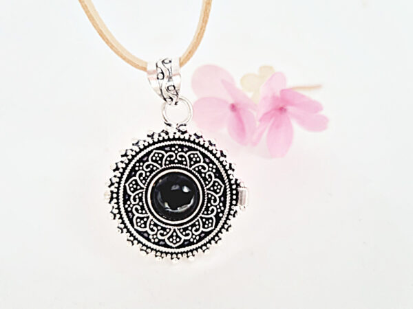 Black Onyx Locket Necklace