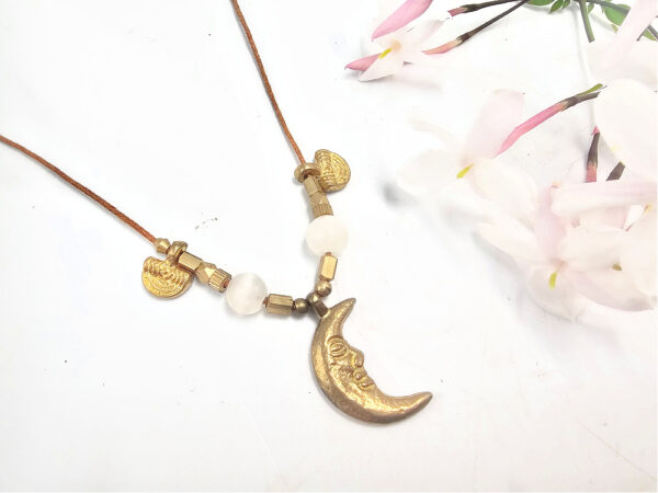 Moon Brass Selenite Necklace - Image 2