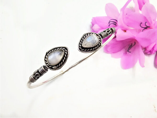 Ethnic BOHO Double Drop Moonstone Bangle