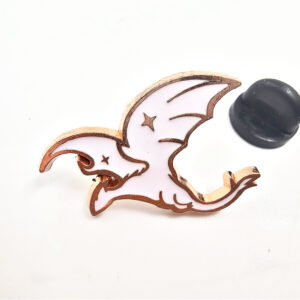 White Dragon Flying Pin Badge