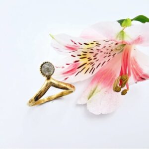 *Labradorite Gem Ring (Brass)