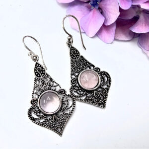 *Rose Quartz Drop Earrings