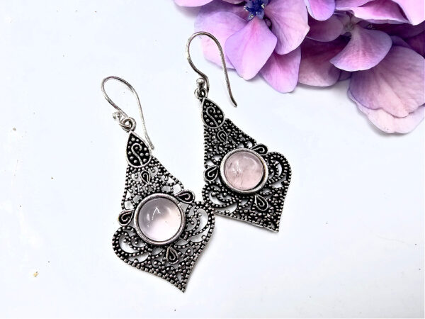 *Rose Quartz Drop Earrings