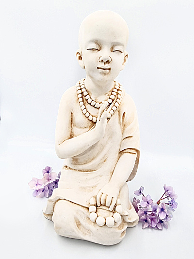Meditating Monk Statue Mala Beads (32cm) Meditating Monk Statue Mala Beads (32cm) - Image 2