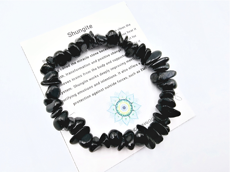 Shungite Stone Chip Bangle Shungite Stone Chip Bangle