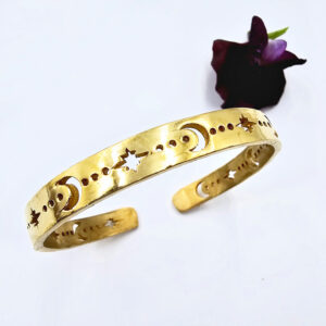 Moon & Star Bangle (Yellow Brass)