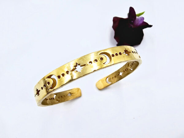 Moon & Star Bangle (Yellow Brass)