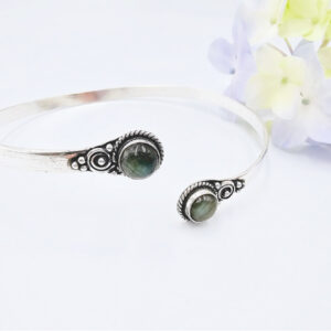 Upper Arm Bangle Cuff Labradorite Silver