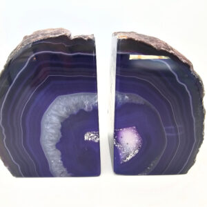 NEW Agate Geode Book Ends (Purple) A 1.3kg
