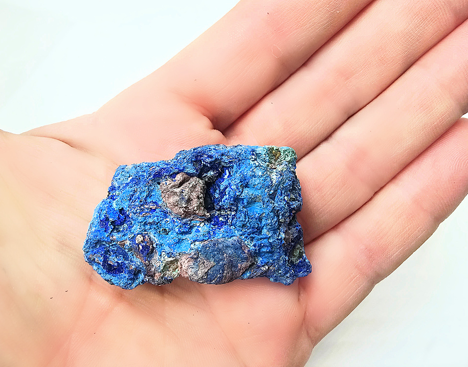 Azurite Rough Specimen H (32g) Malachite Inclusions Azurite Rough Specimen