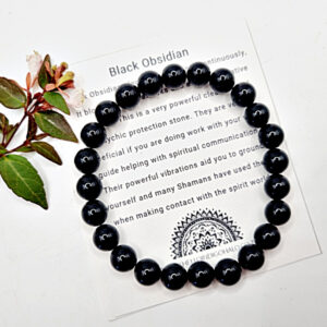 *Black Obsidian Bangle (8mm)
